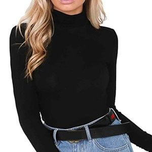 Stretchy Turtleneck Long Sleeve Bodysuit